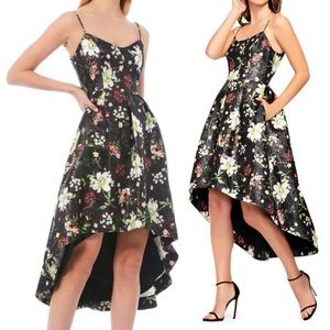 ❤️Aidan by Aidan Mattox Floral Jacquard High Low Metallic Dress Ball Size 4